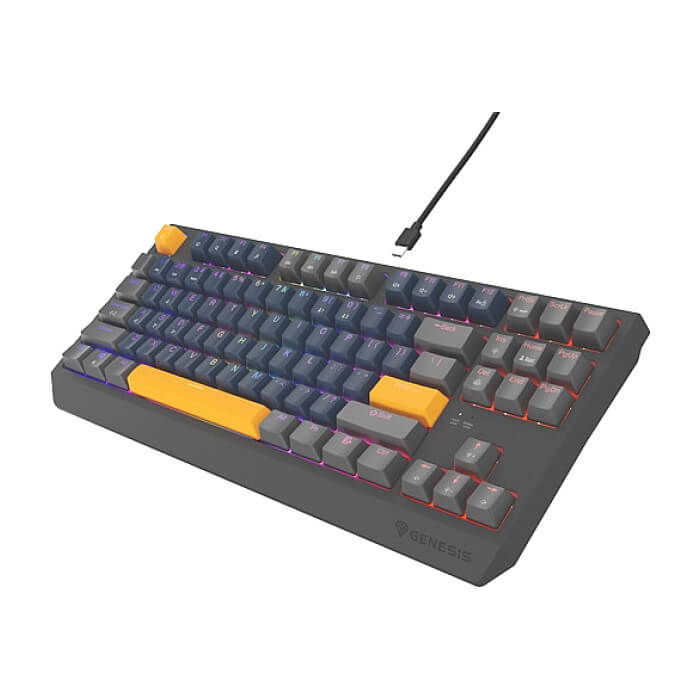 Genesis Gaming Keyboard Thor 230 TKL Naval Blue Positive US Black RGB Mechanical Outemu Panda (тъмнейл - 2)