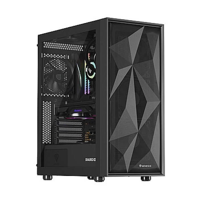 Genesis PC Case DIAXID 605F Mini Tower Window, Black ID 76819 (тъмнейл - 2)