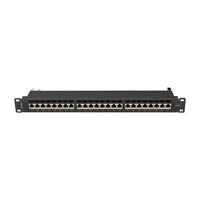Lanberg patch panel 24 port 1U 19" CAT.7 ftp with cable organizer shielded black ID 86961 (тъмнейл - 5)
