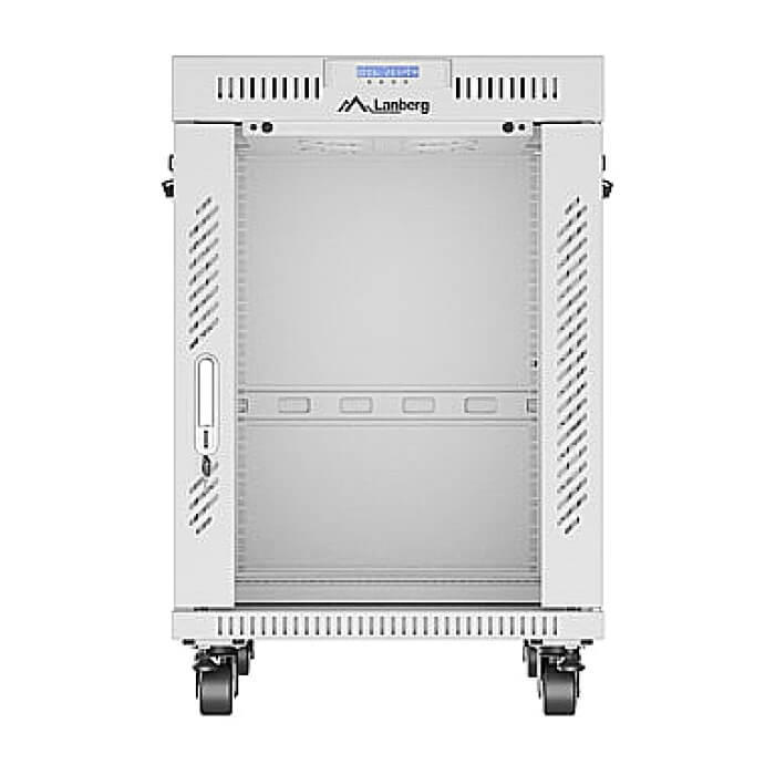 Lanberg rack cabinet 19" free-standing 15U/600x800 (flat pack) with glass door lcd grey v2 ID 87199