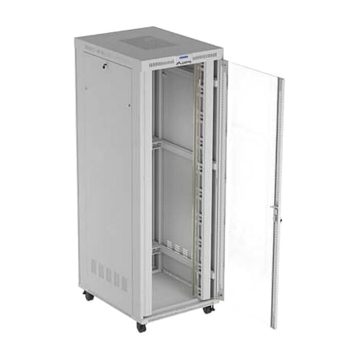 Lanberg Rack Cabinet 19" Free-Standing 47U/800X1000 (FlAT Pack) With Glass Door LCD Grey V2 ID 98073 (тъмнейл - 3)