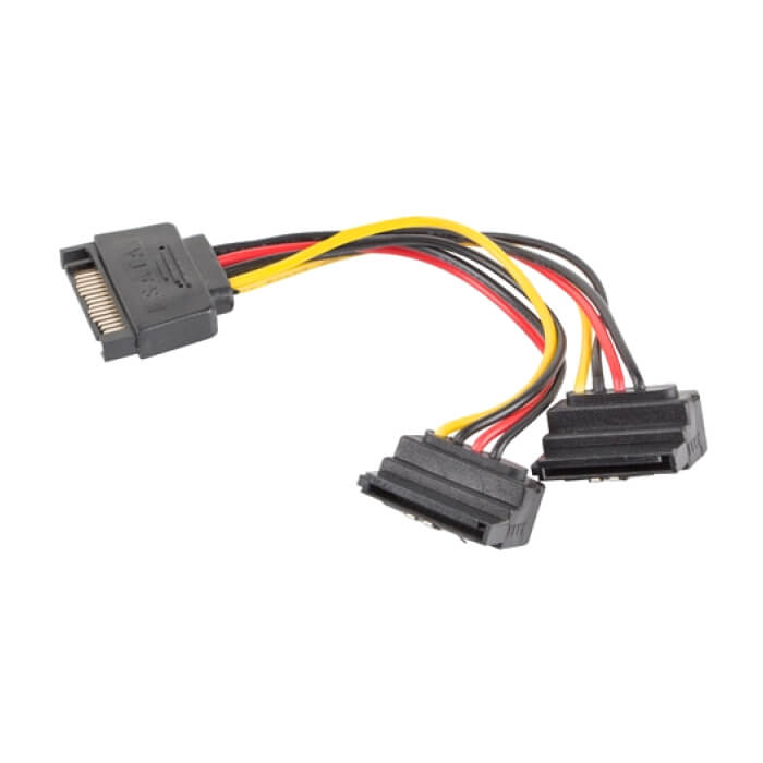 Lanberg SATA (m) -> 2x SATA (f), cable 15cm angled (тъмнейл - 2)