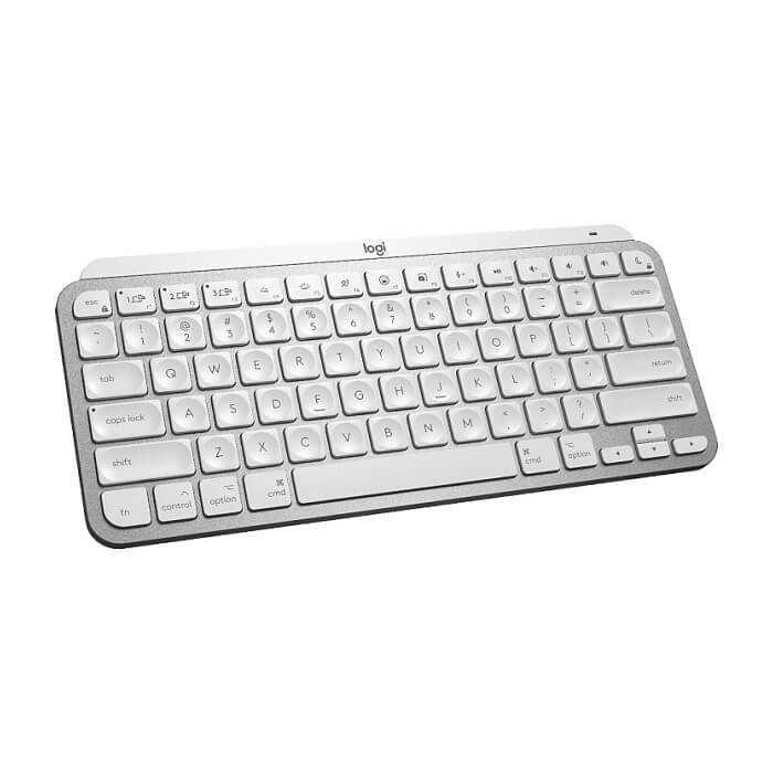 Logitech MX Keys Mini For Mac Minimalist Wireless Illuminated Keyboard - PALE GREY - US Intl - EMEA (тъмнейл - 3)