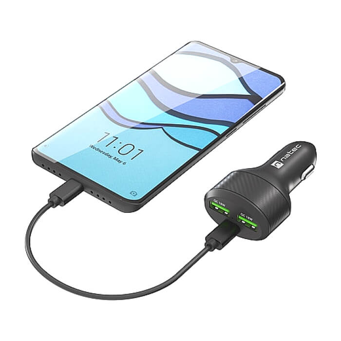 Natec Coney 2xUSB, 1xUSB-C Quick charger 84W Black ID 75232 (тъмнейл - 5)