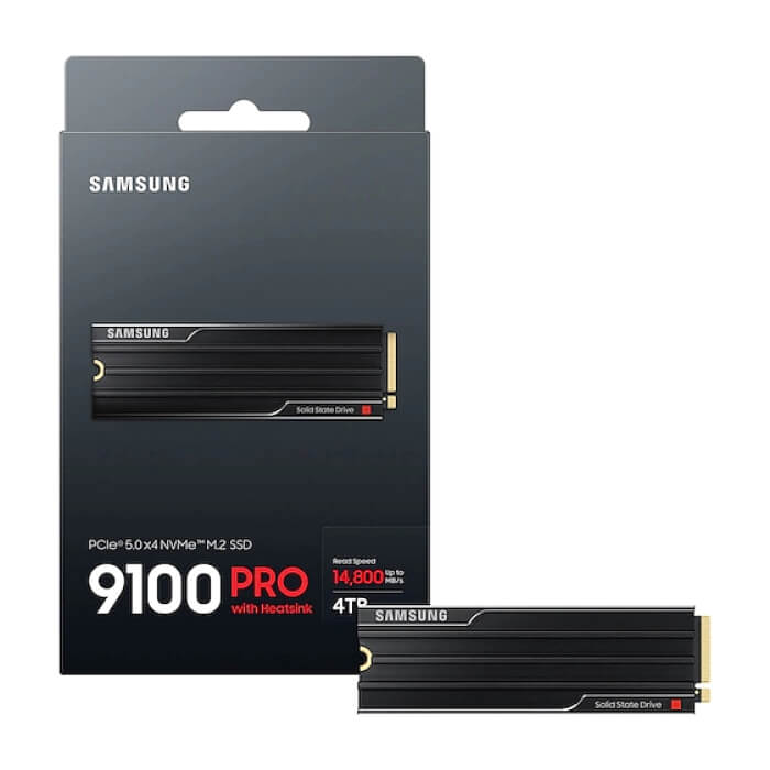 Samsung SSD 9100 PRO 4TB Heatsink PCIe 5.0 NVMe 2.0 M.2 Read 14800 MB/s Write 13400 MB/s ID 97581 (тъмнейл - 3)
