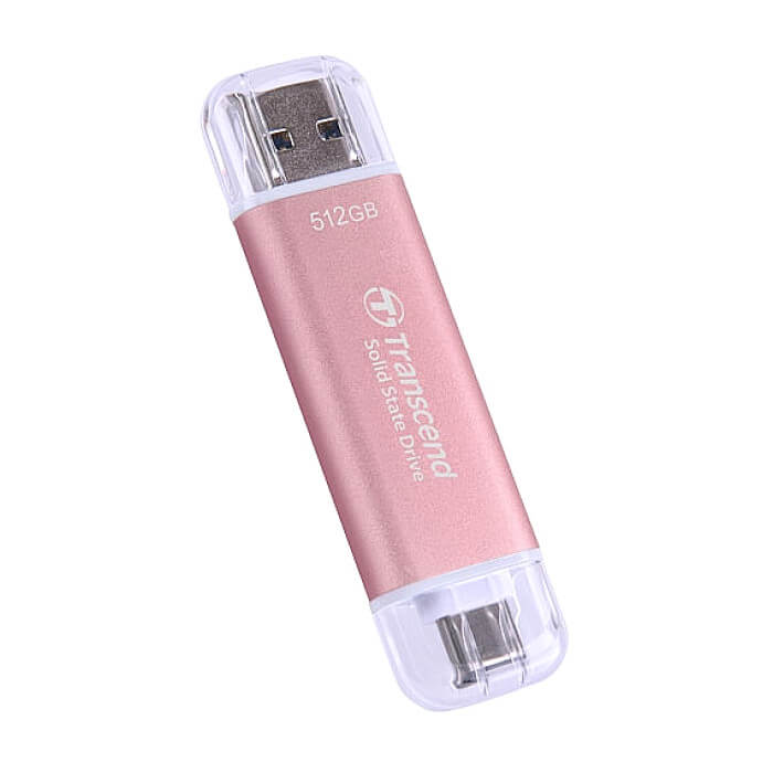 Transcend 512GB, USB External SSD, ESD310P, USB 10Gbps, Type C/ A, Pink ID 73300 (тъмнейл - 2)