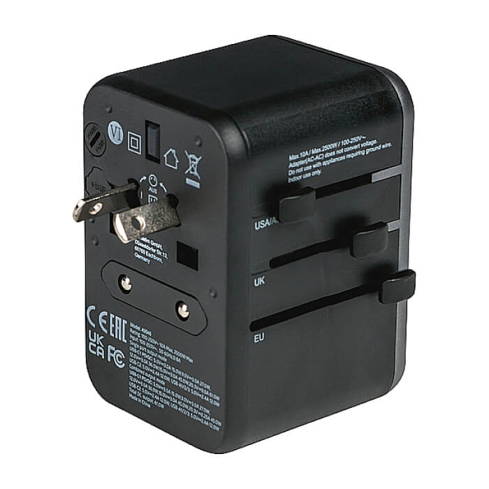 Verbatim UTA-04 Universal Travel Adapter with 1 x USB-C PD 61W & QC 3.0 / 1 x USB-C / 3 x USB-A (тъмнейл - 5)