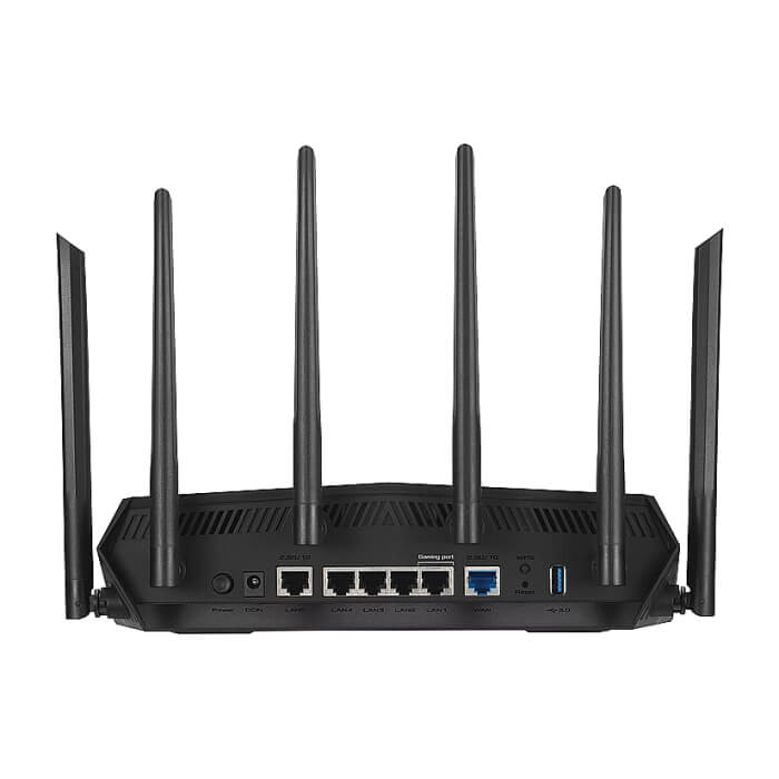 Asus Gaming Wireless Router, TUF Gaming-AX6000, AX6000, Dual-Band, Quad-Core 2.0GHz CPU, 256MB/512MB Flash/RAM, 2.5G dual-port, AiProtection Pro, Adaptive QoS, VPN Fusion, IPTV, OF (тъмнейл - 2)