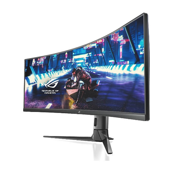 Asus ROG STRIX Curved XG49VQ, 49" DFHD (3840x1080) Gaming monitor, VA, up to 144Hz, 125% sRGB, DP, HDMI, USB3.0, FreeSync 2 HDR, DisplayHDR400, AuraSync, Red+Dark Gray ID 90916 (тъмнейл - 3)