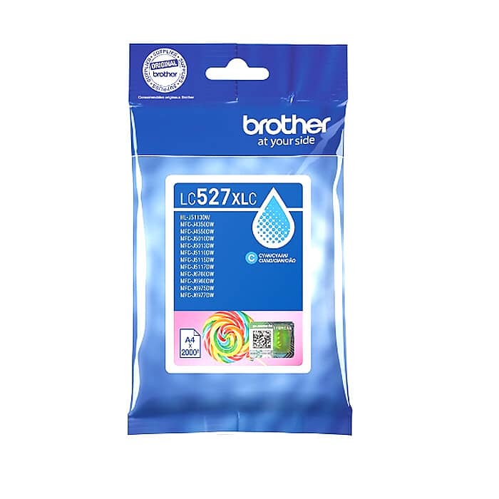 Brother LC527XLC Cyan Ink Cartridge for MFCJ5010DW/MFCJ5110DW - 2000 page yield ID 99402 на супер цена