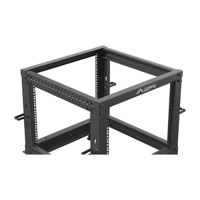 Lanberg open rack 19" 9U 600x600-1100 adjustable black ID 87216 (тъмнейл - 4)