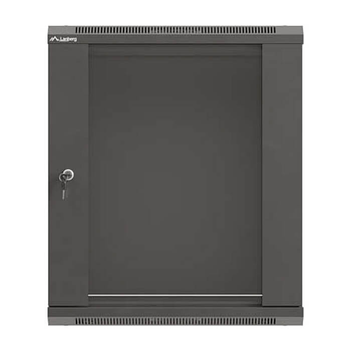 Lanberg Rack Cabinet, 19" wall-mount 12U/540x350 (flat pack) with glass door, Black ID 96717 на супер цена