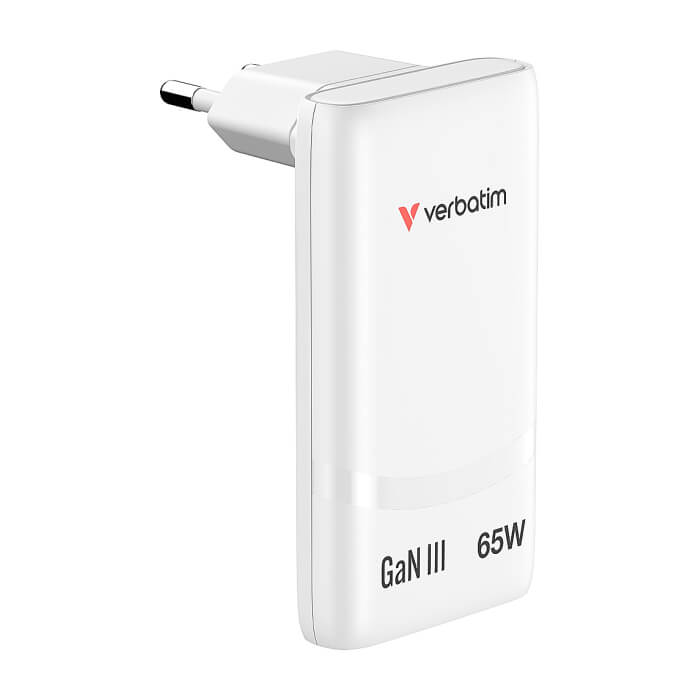 Verbatim Fold 'n' Go GaN Charger 65W EU plug White ID 97643 (тъмнейл - 3)