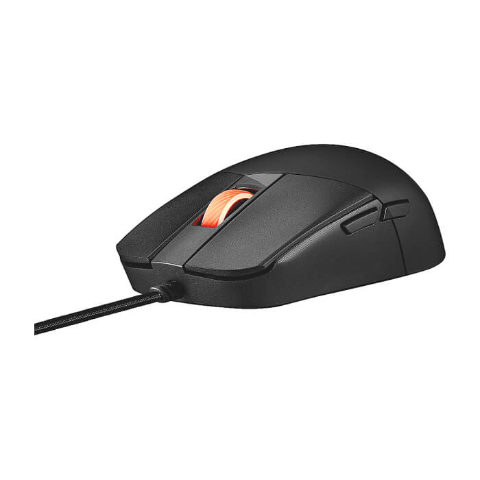 Asus ROG Strix Impact III Gaming Mouse, Semi-Ambidextrous, Wired, Lightweight, 12000 DPI sensor, 5 programmable buttons, Replaceable switches, Paracord cable, FPS gaming mouse, Black (тъмнейл - 2)