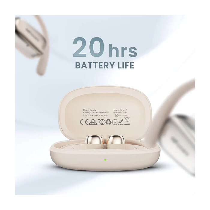HiFuture Sonify Champagne Gold, Open Ear Comfort, Bluetooth 5.4, 4 Mics ENC Calling System, Playtime up to 20 Hours, IPX5 Waterproof, 15mm Driver Bass Boost ID 94743 (тъмнейл - 4)