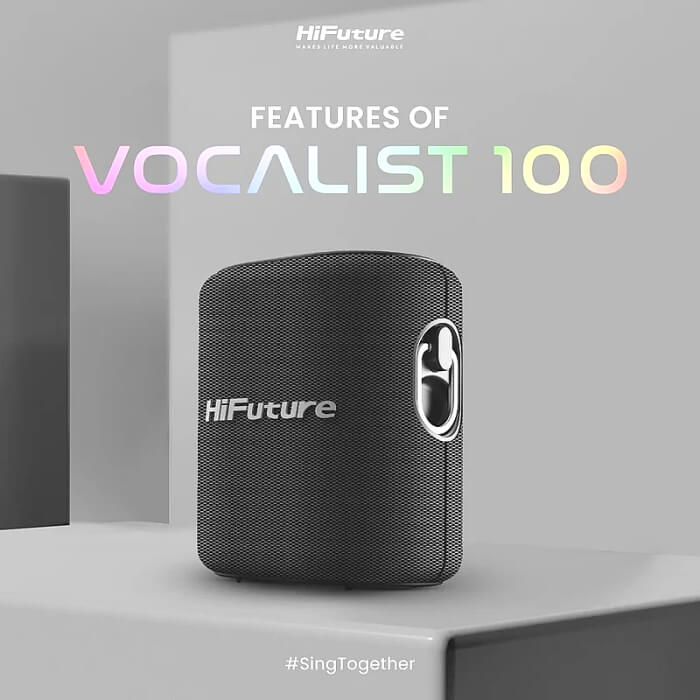 HiFuture Vocalist100 Silver, 20W Output, Karaoke Enable, Two Wireless Microphone, 4000mAh Battery (Support Power Bank), RGB Lighting, Pair to Play (TWS Mode), Bluetooth 5.3 ID 94757 (тъмнейл - 4)