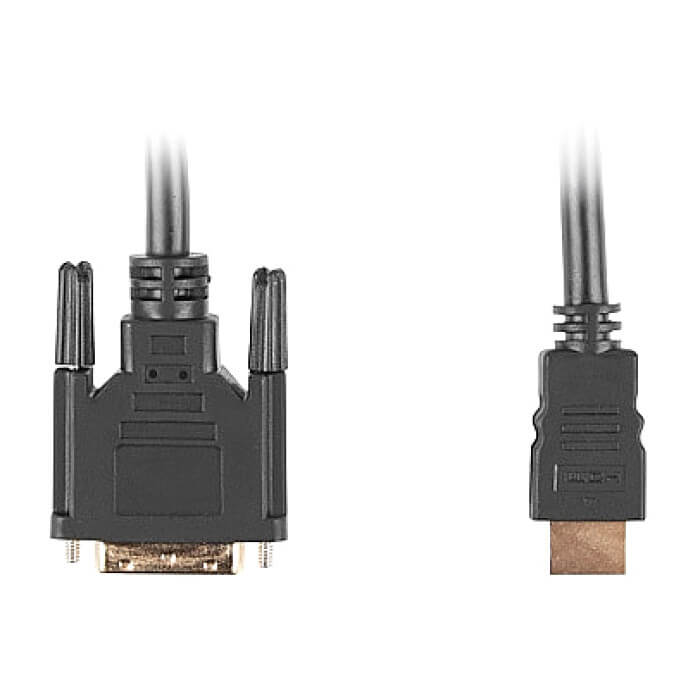 Кабел - Lanberg HDMI (M) -> DVI-D(M)(18+1) cable 3m, single link with gold-plated connectors, black ID 72560 (тъмнейл - 2)