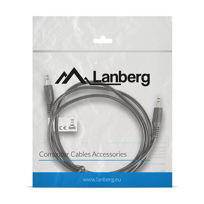 Кабел - Lanberg mini jack 3.5mm M/M 3 pin cable 1.2m, black ID 72597