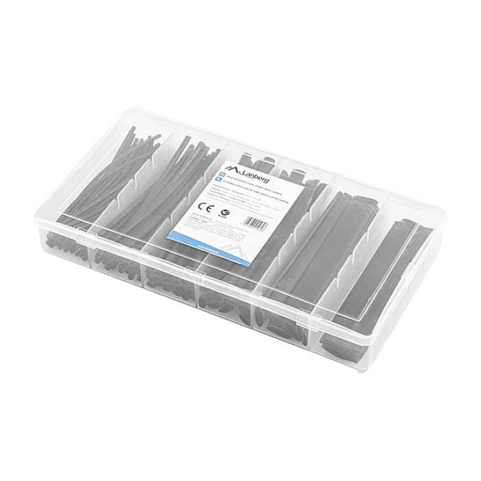 Lanberg 100pcs heat-shrinkable tubing kit, black box (тъмнейл - 3)