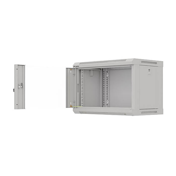 Lanberg rack cabinet 19" wall-mount 6U/540x350 (flat pack) with glass door grey ID 87607 (тъмнейл - 5)