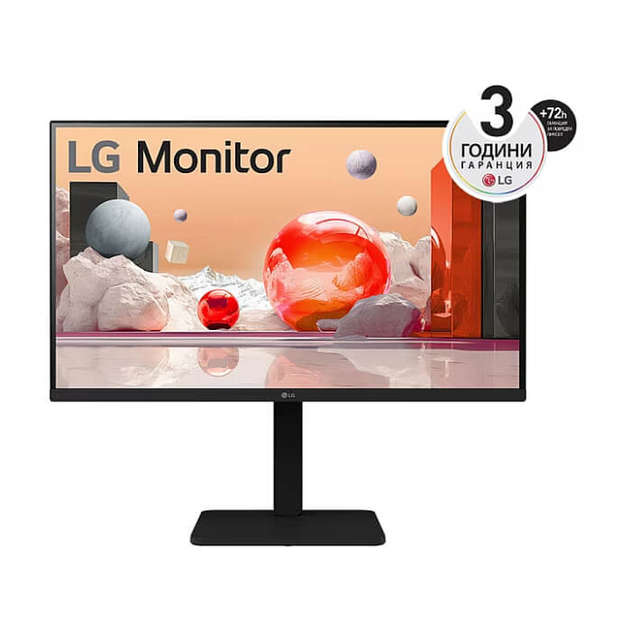 LG 27BA550-B, 27" IPS LED AG, 5ms GTG, 1300:1, 250cd/m2, Full HD 1920x1080, 100Hz, sRGB 99%, Usb Hub, D-Sub, Display Port, HDMI, Speakers 2Wx2, Reader Mode, Tilt, Swivel, Height Adjustable, Pivot, LG Switch app, Headphone Out, Black ID 80265 на супер цена
