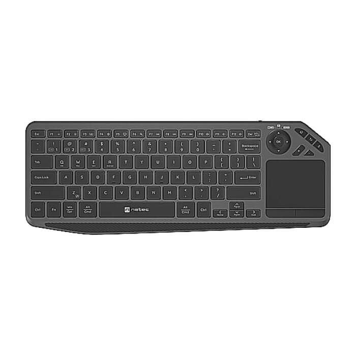 Natec Turbot 2 Keyboard, US, Wireless, BT, 2.4GHz, X-Scissors with Touchpad for Smart TV, Black-Gray на супер цена