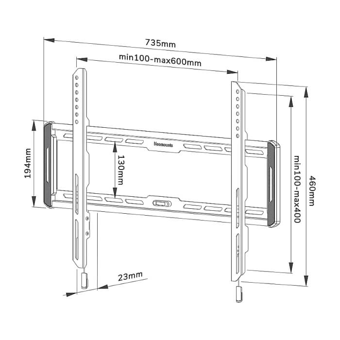 Neomounts by NewStar Screen Wall Mount (fixed, ultra thin, VESA 600x400) ID 66877 (тъмнейл - 5)