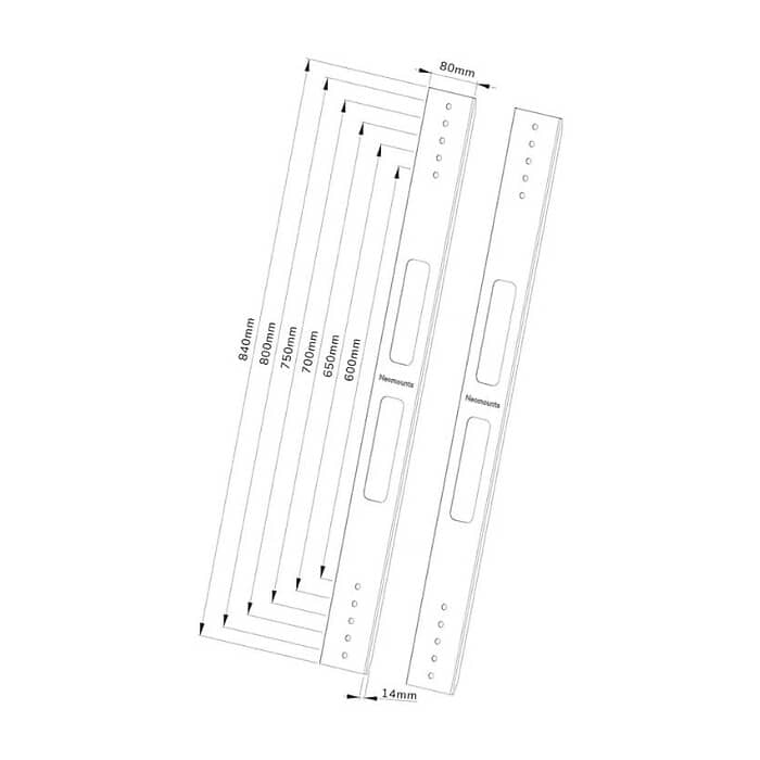 Neomounts by NewStar VESA Conversion Brackets set - VESA 400 to 600/650/700/750/800 (тъмнейл - 4)
