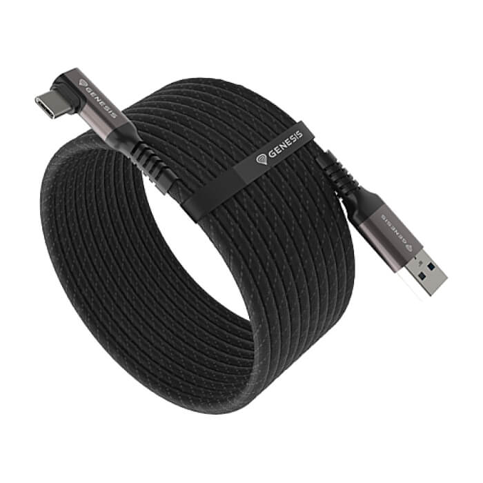 Genesis Cable USB-C(M)->USB-A(M) 3.1 GEN 1, 5GB/S PD15W VR, 5m, Black ID 82233 (тъмнейл - 3)