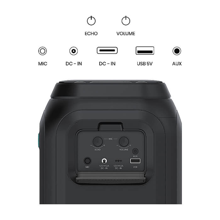 Hisense Party speaker 2.0 Ch., 160W, BT, 12h play, Black (тъмнейл - 3)