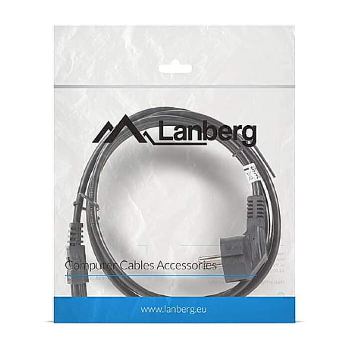 Кабел - Lanberg CEE 7/7 (MICKEY) -> IEC 320 C5 power cord 1.8m VDE, black ID 72489