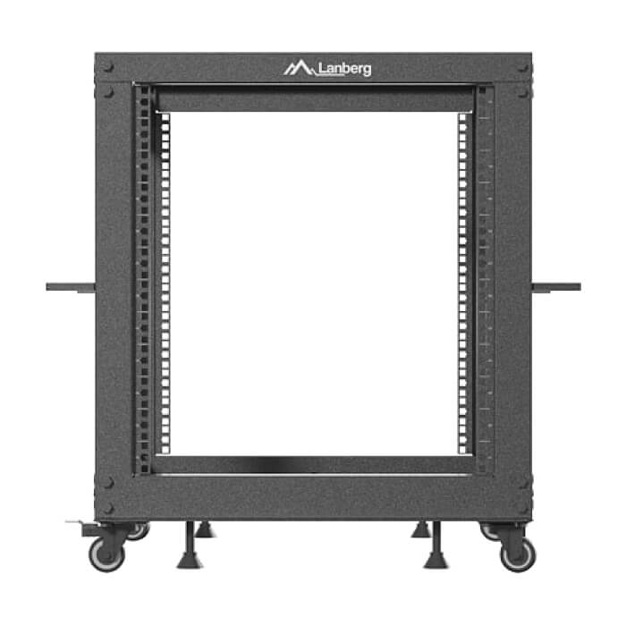 Lanberg open rack 19" 12U 600x600-1100 adjustable black ID 87220 (тъмнейл - 2)