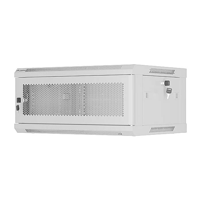 Lanberg rack cabinet 19" wall-mount 4U/600x450 with perforated door grey (flat pack) ID 87611 (тъмнейл - 2)