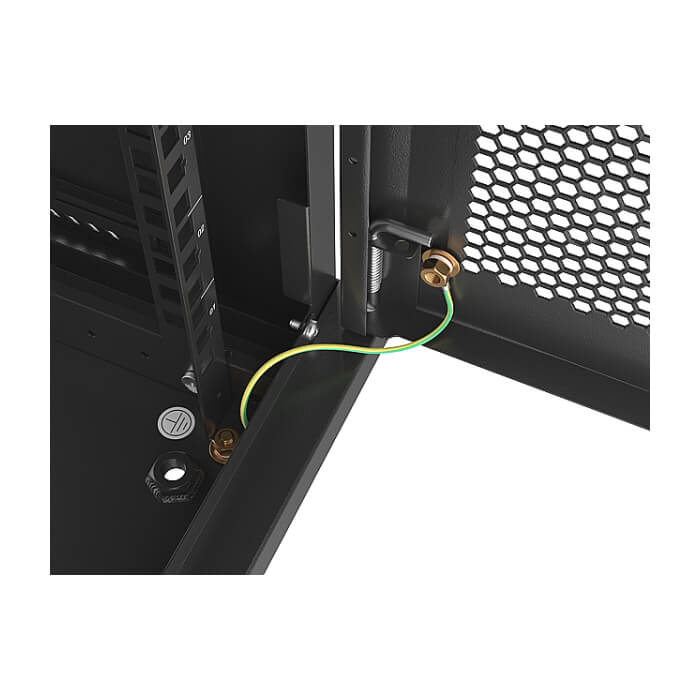 Lanberg rack cabinet 19" wall-mount 6U/600x450 with perforated door black (flat pack) ID 87604 (тъмнейл - 5)