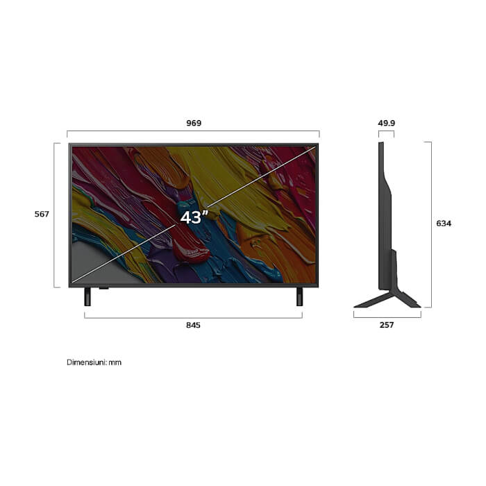 LG 43QNED82A3B, 43" 4K QNED HDR Smart TV, 3840x2160, DVB-T2/C/S2, Alpha 7 AI Processor, HDR10 / HLG, webOS 25 ThinQ, VRR / ALLM / HGiG, 4K Upscaling, WiFi 5, Voice Controll, B ID 89055 (тъмнейл - 3)