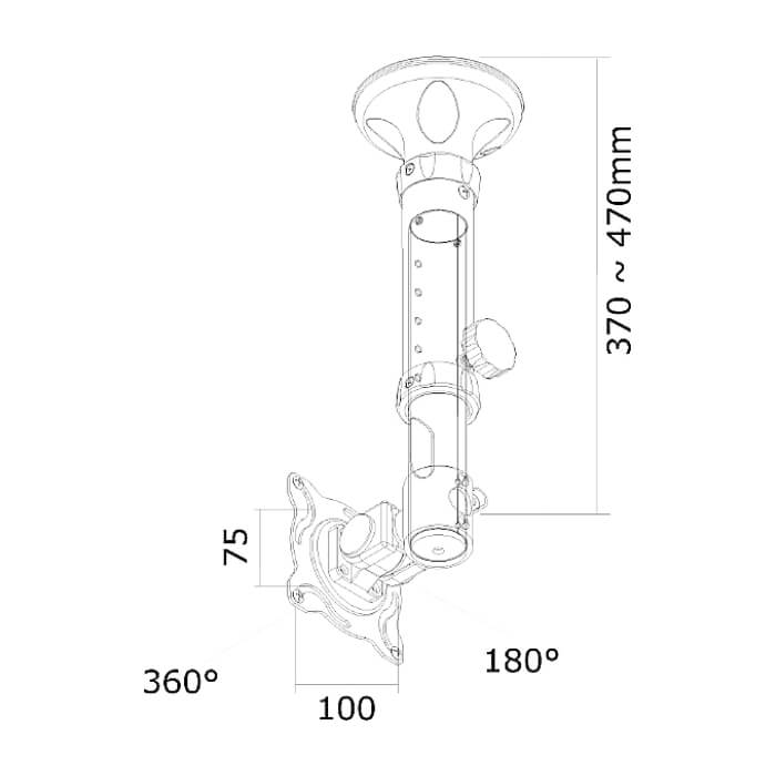 Neomounts by NewStar Flat Screen Ceiling Mount (Height: 37-47 cm) ID 66736 (тъмнейл - 3)