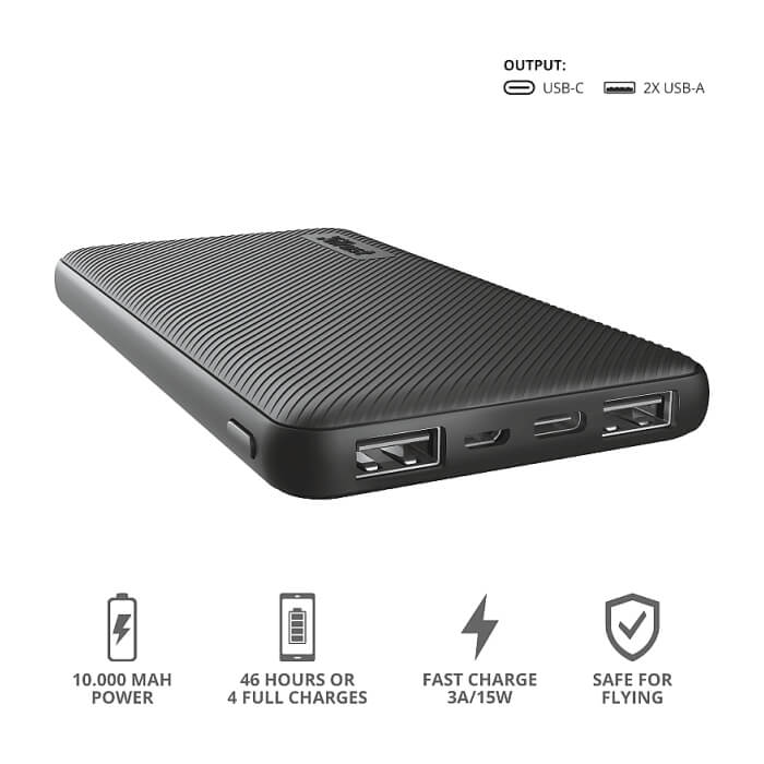 TRUST Primo Fast Ultra-thin Powerbank 10000 mAh ID 75123 (тъмнейл - 5)