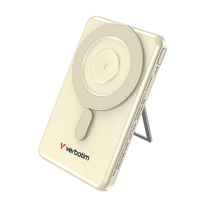 Verbatim Charge 'n' Go 2C Power Bank Magnetic Wireless 5000mAh with 2 USB-C Cables & Stand Gold ID 97027 (тъмнейл - 4)