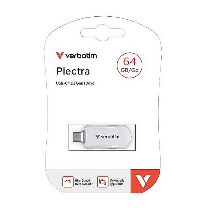 Verbatim Plectra USB-C Flash Drive White 64GB ID 84846 (тъмнейл - 3)