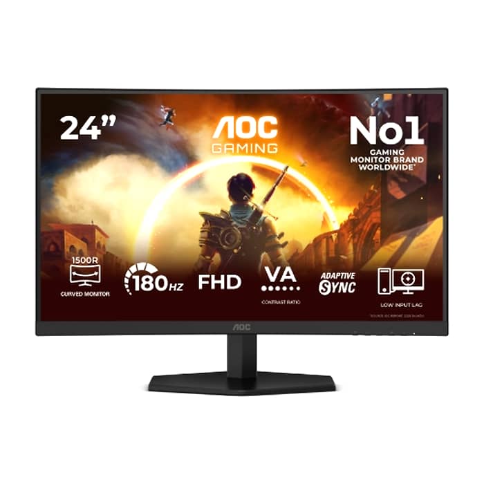 AOC C24G42FE, 23.6" Curved 1500R, VA, WLED, 1920x1080@180Hz OC (Native 144Hz), 4ms GtG, 0.5ms MPRT, 300cd m/2, 3000:1, 80M:1 DCR, Adaptive Sync, FlickerFree, Low Blue Light, T ID 99516 (тъмнейл - 3)