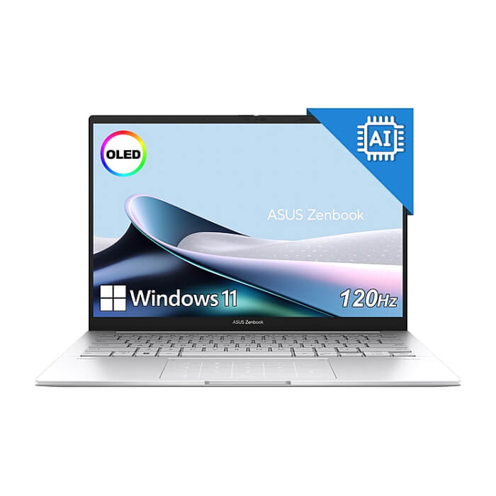 Asus Zenbook UX3405CA-ST787X, Intel Ultra 9 285H 2.9 GHz (24MB Cache, up to 5.4 GHz, 16 cores, 16 Threads), 14.0 OLED WQXGA+(WQ+) 2880X1800 16:10 Bend+500nits Glare , 120 Hz, LPDDR ID 96458