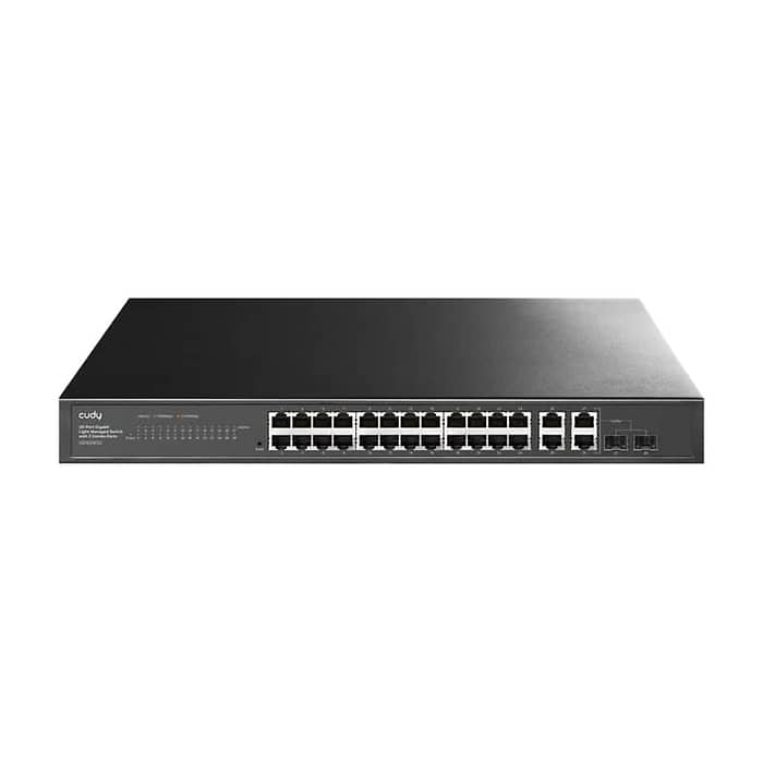 Cudy GS1028ES2 26-Port Gigabit Easy-Managed Switch, 10/100/1000M RJ45 Ports, 2 Gigabit Combo ports, 19 inch Rack-mount Steel Case (Rack-Mount kits included) 802.1Q/MTU/Port Based/Voice VLAN, MAC Management, Cudy Cloud APP на супер цена от GT Computers Cudy GS1028ES2 26-Port Gigabit Easy-Managed Switch, 10/100/1000M RJ45 Ports, 2 Gigabit Combo ports, 19 inch Rack-mount Steel Case (Rack-Mount kits included) 802.1Q/MTU/Port Based/Voice VLAN, MAC Management, Cudy Cloud APP на супер цена