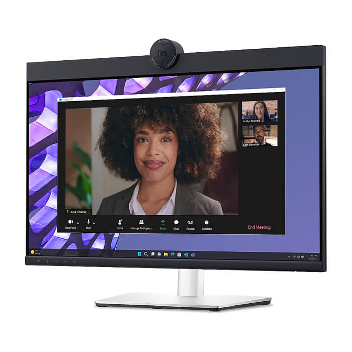 Dell P2424HEB, 23.8" Video Conferencing, FullHD (1920x1080) AG, IPS, 16:9, 5ms, 1000:1, 250 cd/m2, 99% sRGB, HDMI, DP, USB-C, USB 3.2 hub, RJ45, 1x 4MP RGB + IR 2K camera, 2x ID 65236 (тъмнейл - 2)