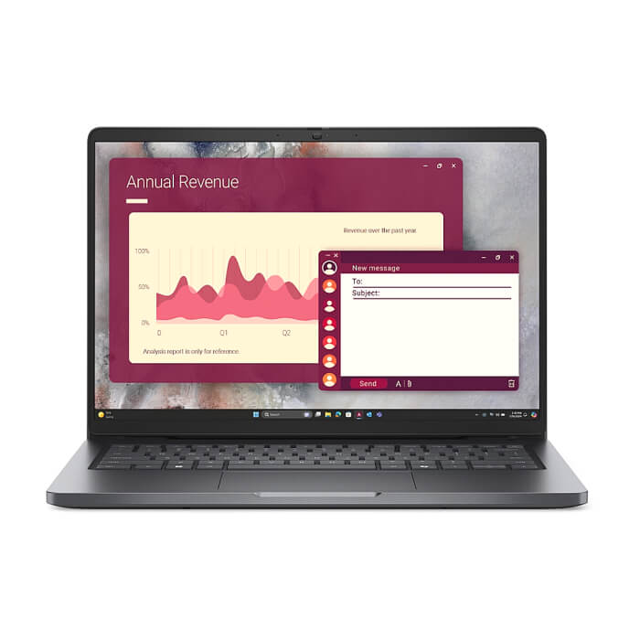 Dell Pro 14 PC14250, Intel Ultra 5 235U vPro (12 TOPS NPU, 12 cores, up to 4.9 GHz), 14" FHD+(1920x1200) 300nits AG, 16 GB: 1x16 GB, DDR5, 5600 MT/s, 512 GB SSD, Intel Graphic ID 88742