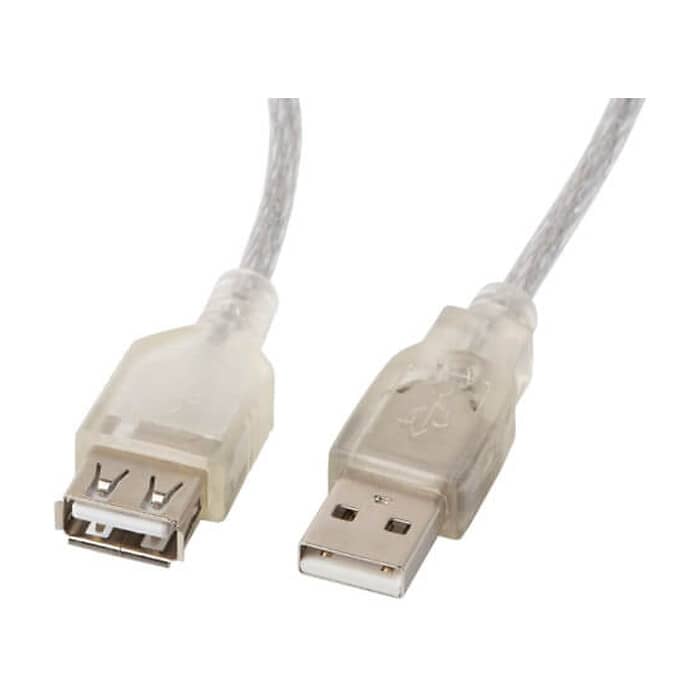 Кабел - Lanberg extension cable USB 2.0 AM-AF, 1.8m, transparent ferrite ID 72649 на супер цена
