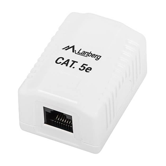 Lanberg surface-mount box CAT.5e UTP UNshielded 1X RJ45, white ID 72018 на супер цена от GT Computers Lanberg surface-mount box CAT.5e UTP UNshielded 1X RJ45, white ID 72018 на супер цена
