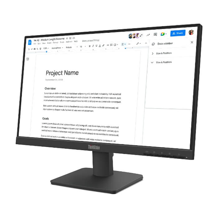 Lenovo ThinkVision S22-4e 21.5" IPS, WLED, 1920x1080, 16:9, 4ms, 100Hz, 250 cd/m2, 1300:1, HDMI, VGA, Tilt Stand ID 93200 (тъмнейл - 2)