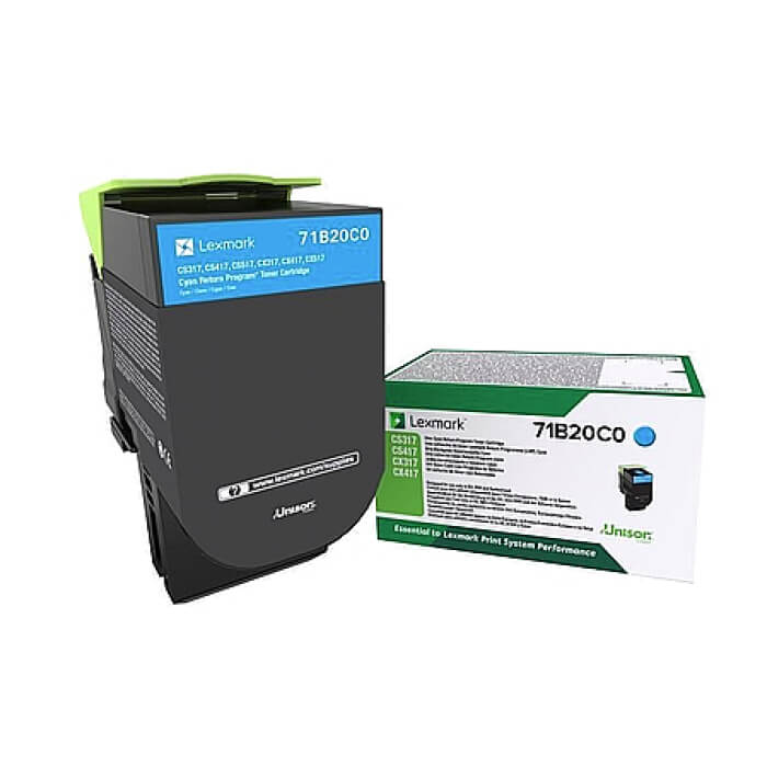 Lexmark 71B20C0 CS/CX317, 417, 517 Cyan Return Programme 2.3K Toner Cartridge ID 68321 на супер цена