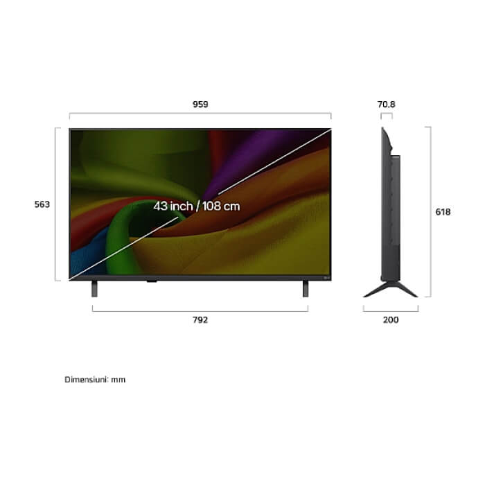 LG 43NU8E0B3LA, 43" 4K HDR UHD, 3840x2160, DVB-T2/C/S2, AI Alpha 7, HDR 10, webOS 26, ThinQ AI, VRR, ALLM, HGiG, WiFi, Clear Voice, 4K Super Upscaling, Bluetooth 5.3, Hdmi e-A ID 98161 (тъмнейл - 2)