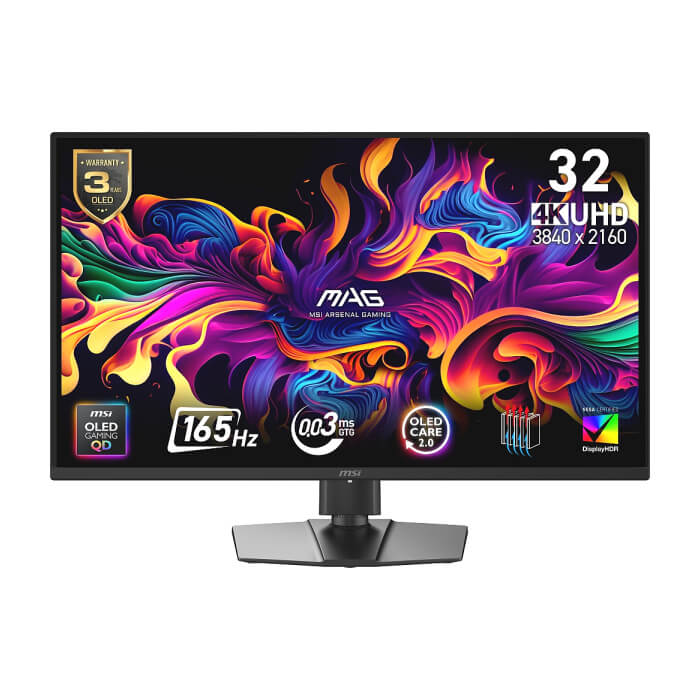 MSI MAG 322UP QD-OLED E16 Gaming Monitor, 31.5", 0.03ms, 165Hz, 3840x2160, G-SYNC, AMD FreeSync Premium Pro, AI Vision, Console Mode, ClearMR 10000, HDR True Black 400, Type-C ID 98808 на супер цена